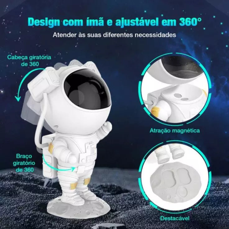 ASTRONAUTA PROJETOR CONTROLE REMOTO RGB KREIZ MAXL7200