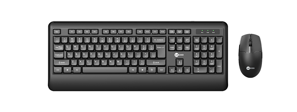 Kit Teclado E Mouse Sem Fio Lenovo Kw202 Usb Abnt2 - Preto