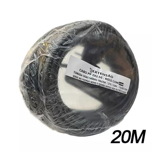 EXTENSÃO CABO PP 2X2,50 20A - DRAP 20 METROS