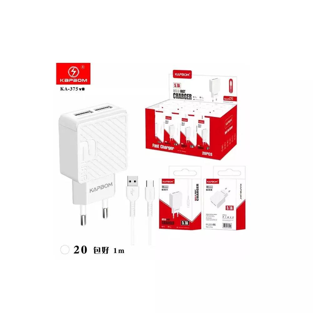 CARREGADOR V8 5.1A KAPBOM KA375V8