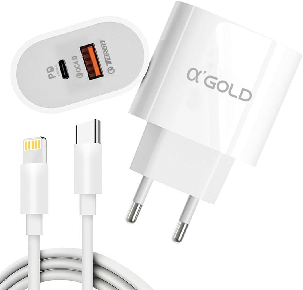 Carregador Turbo Iphone 40W/2 + Cabo Lighting PD 9.1A CA40-2 2 entradas Homologado anatel