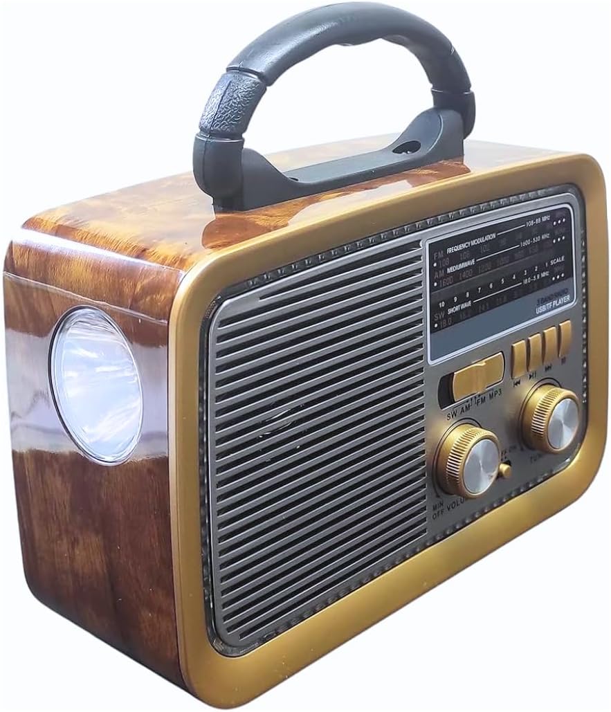 Rádio Am Fm Antigo Retrô Usb Bluetooth Recarregável 110/220 AD 3188