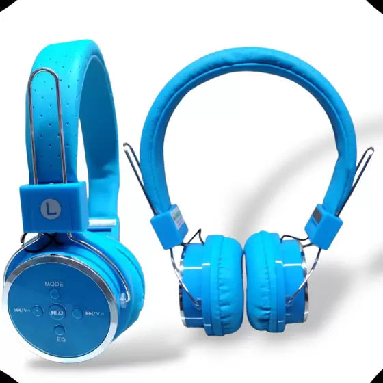Fone De Ouvido Bluetooth Head Phone Sem Fio Cartão Sd azul claro b05