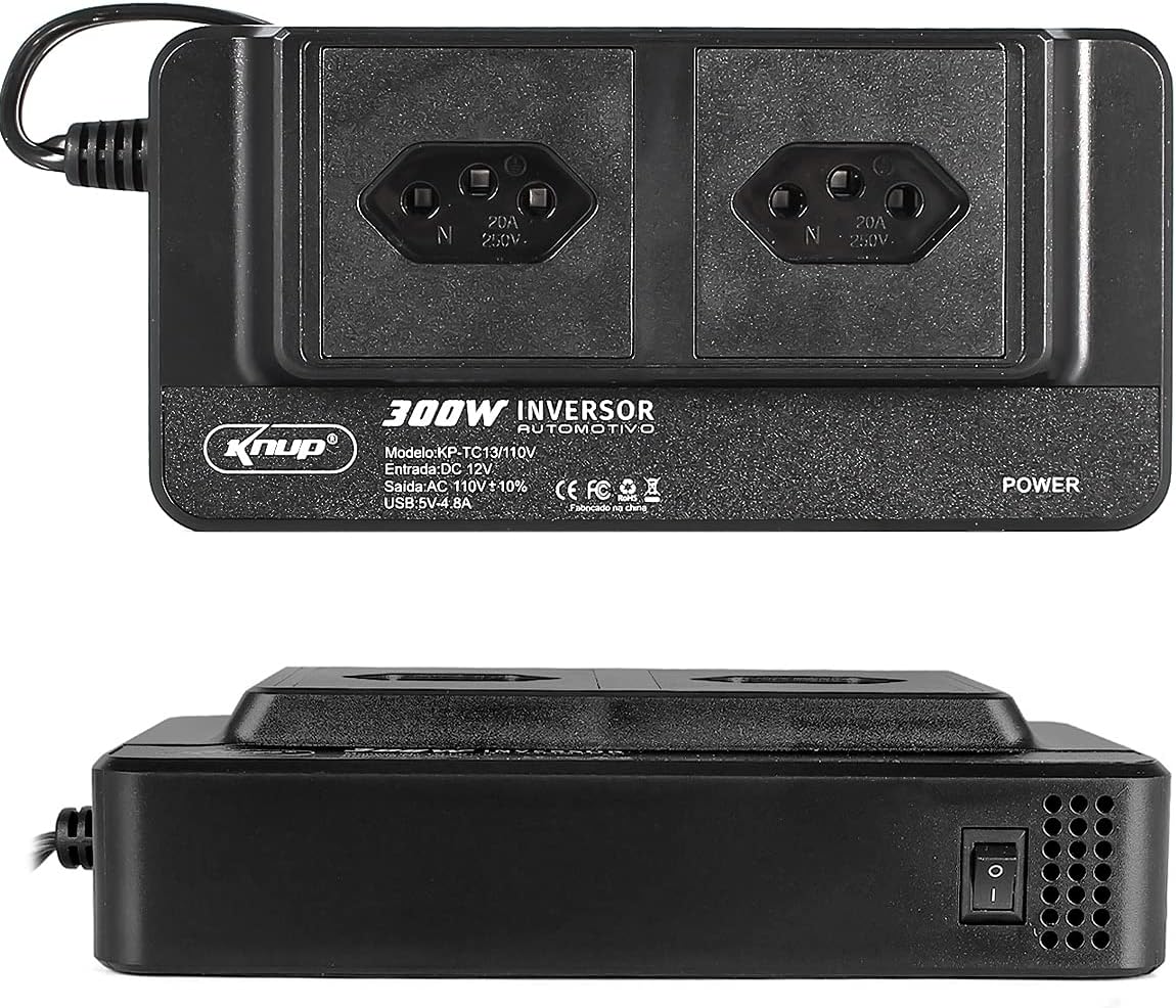 Inversor Tensão 12v 110v Veicular 300w Conversor 4 Porta Usb