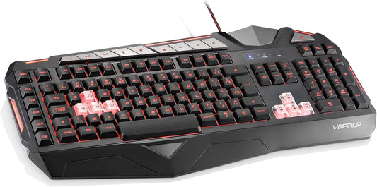 Teclado Gamer Warrior Morani com Teclas Macro LED - TC209