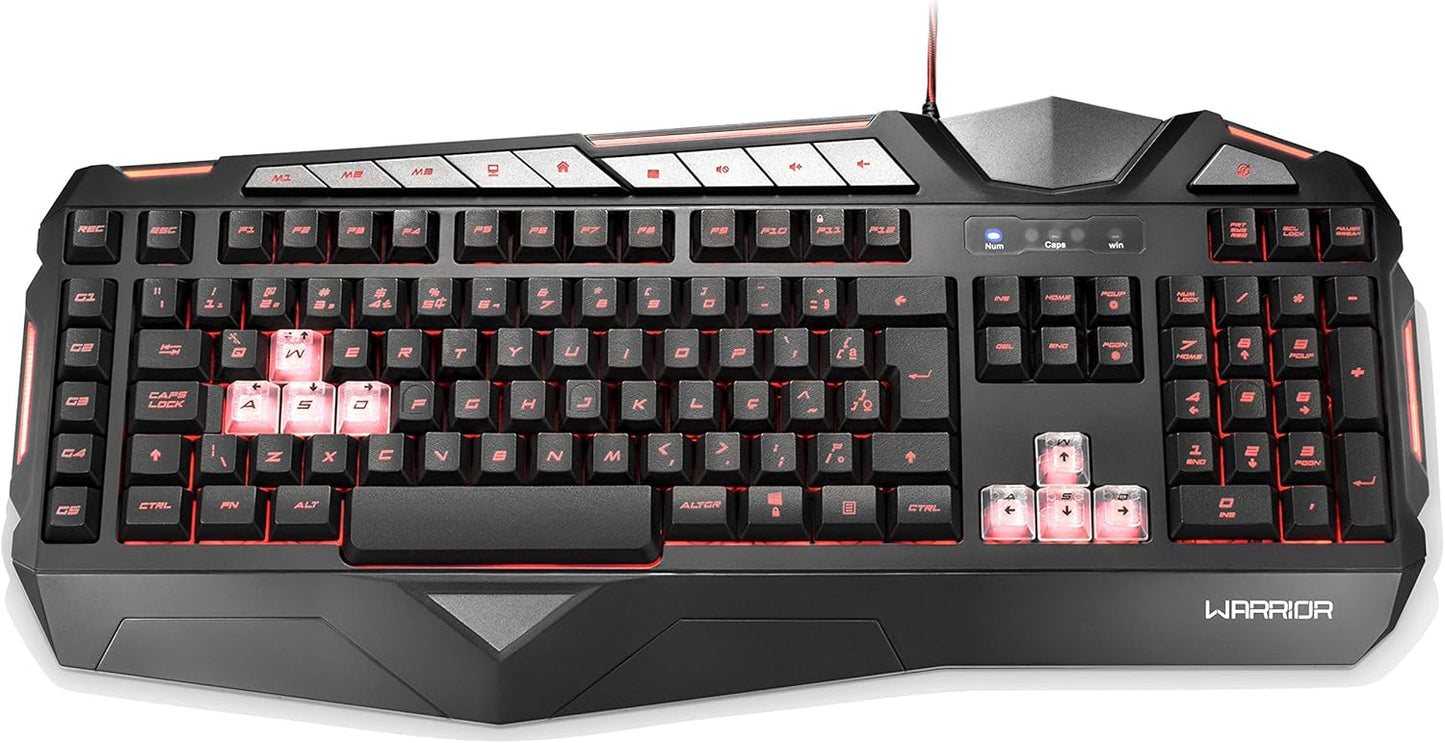Teclado Gamer Warrior Morani com Teclas Macro LED - TC209