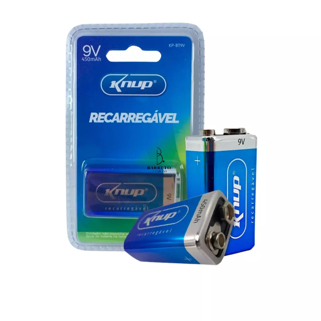 BATERIA 9V KNUP RECARREGÁVEL 450MAH KPBT9V