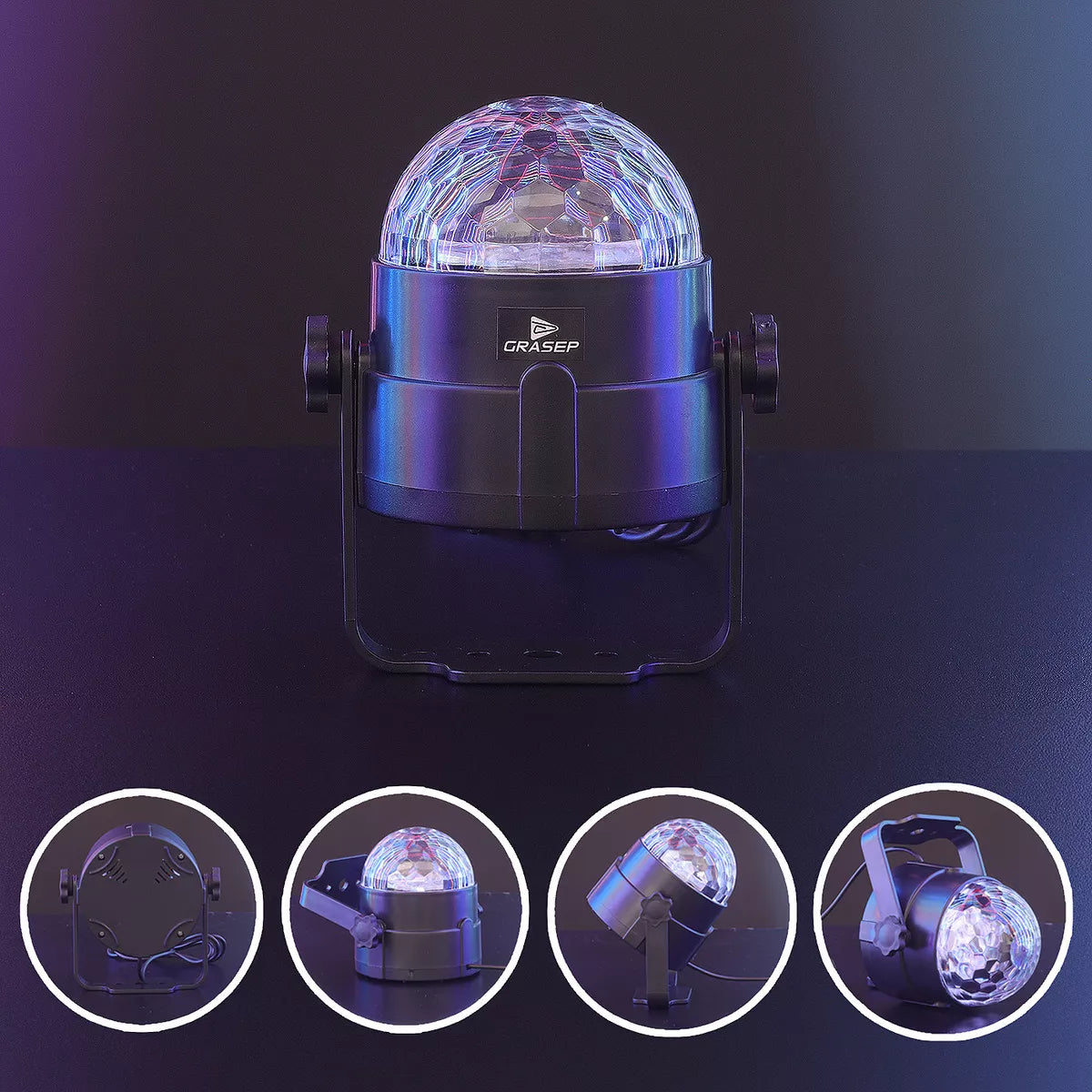 Mini Globo Bola Magica Jogo De Luz LED RGB Iluminação Para Festa Alimentação USB 5v
