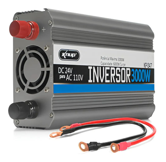 Inversor Conversor 24V para 110V Potência 3000W Veicular Transformador Tensão Knup KP-547