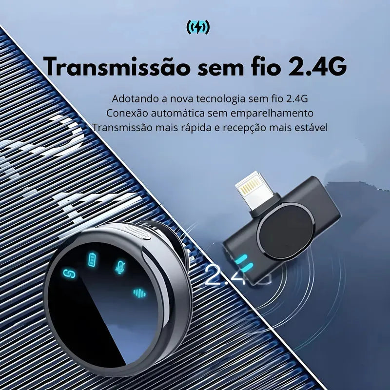 Microfone Lapela Kapbom S2mic 2 Unidades Recarregável