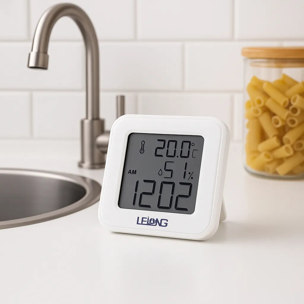 Relógio Digital De Mesa Com Despertador, Temperatura Umidade