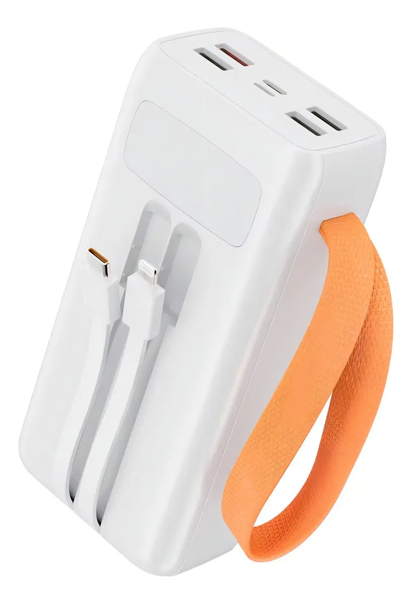 Carregador Portátil 30000mah Power Bank Turbo 22.5w Potente Cor Branco