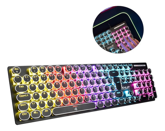 Teclado Mecânico Gamer Knup Iluminação Rgb Switches Black