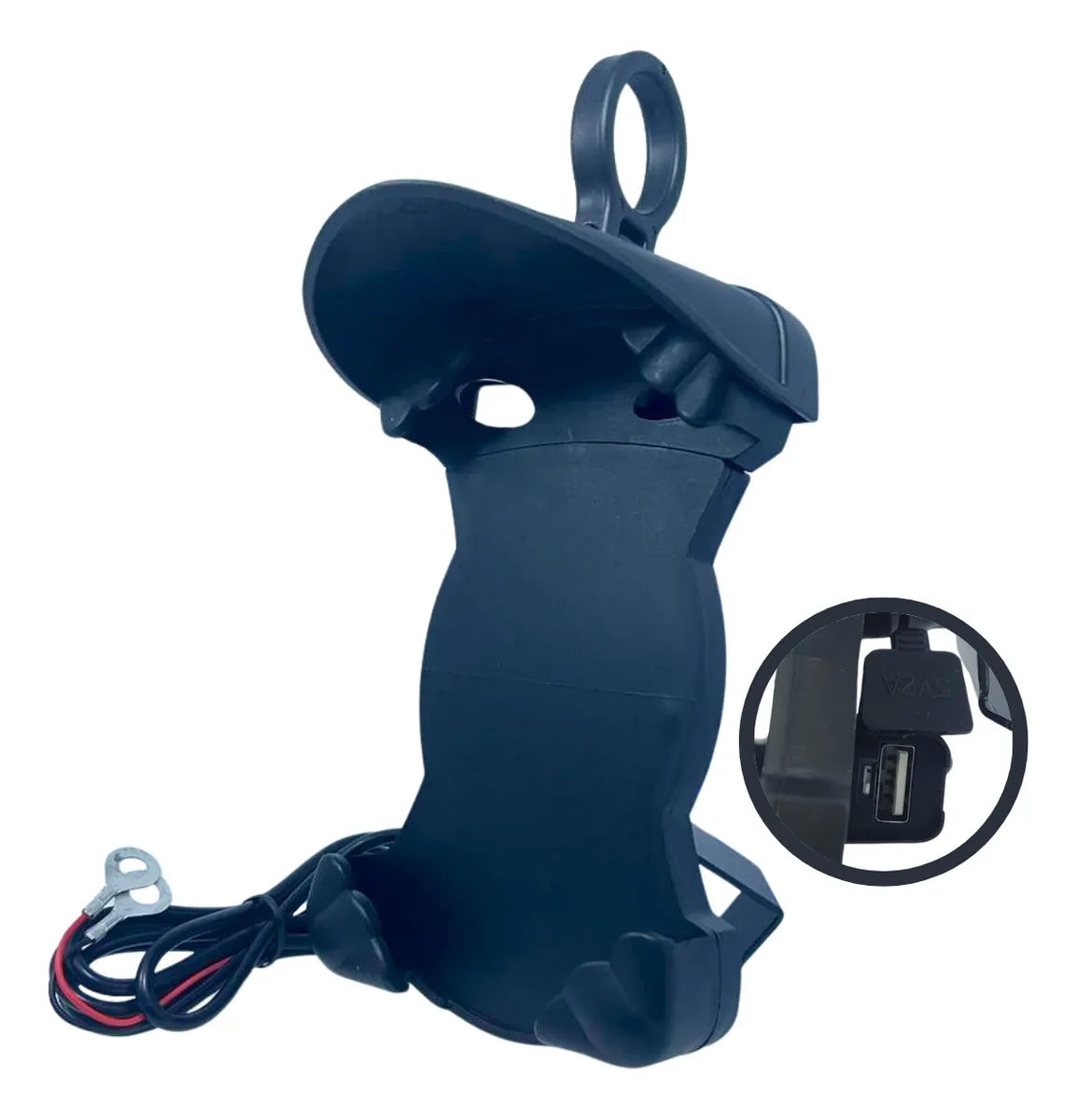 Suporte de Celular Moto c/ Carregador e Proteção Solar - Tomate - MT 251