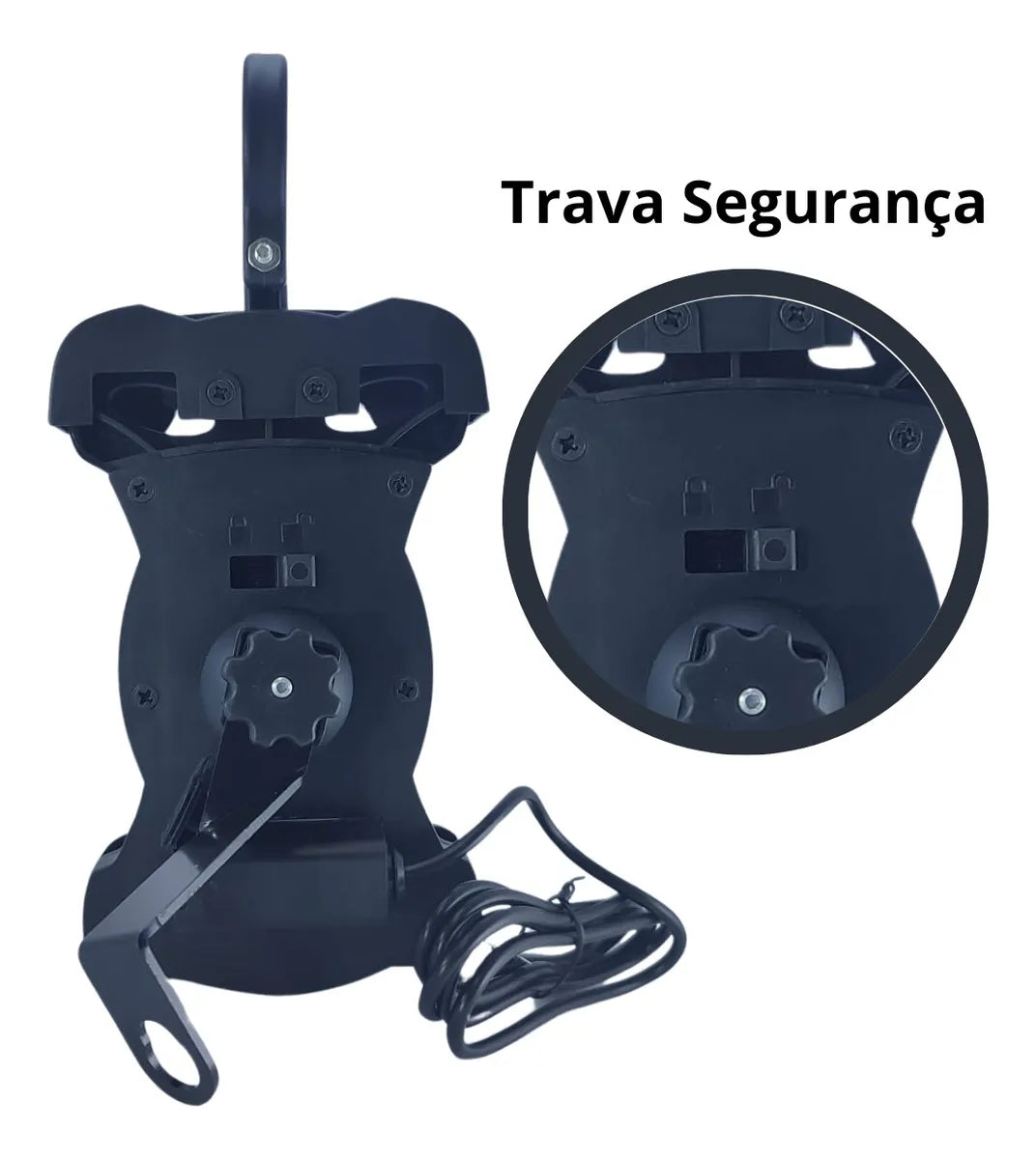 Suporte de Celular Moto c/ Carregador e Proteção Solar - Tomate - MT 251