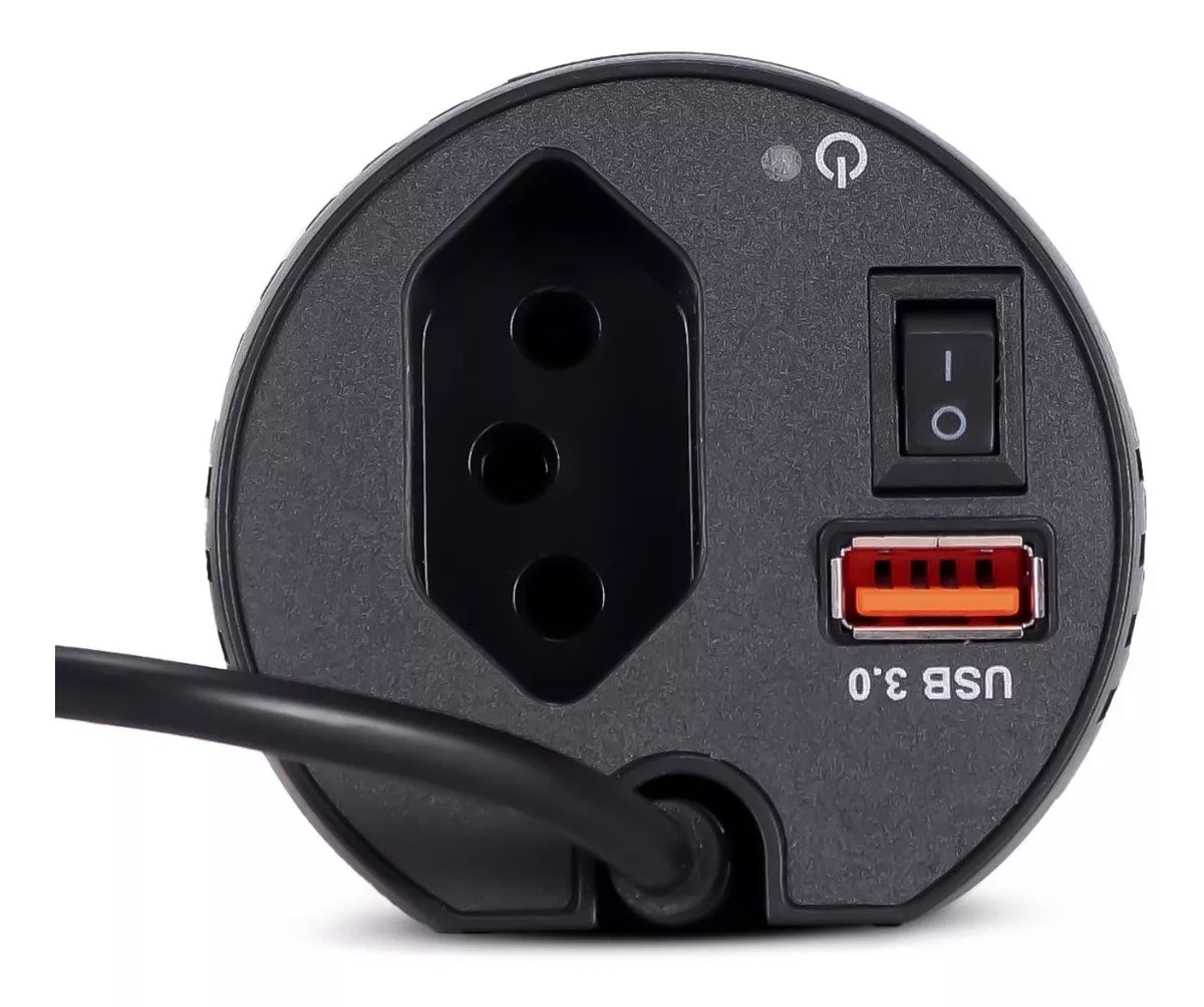 Inversor 12v 110v 200w Usb 60hz Tensão Conversor Veicular