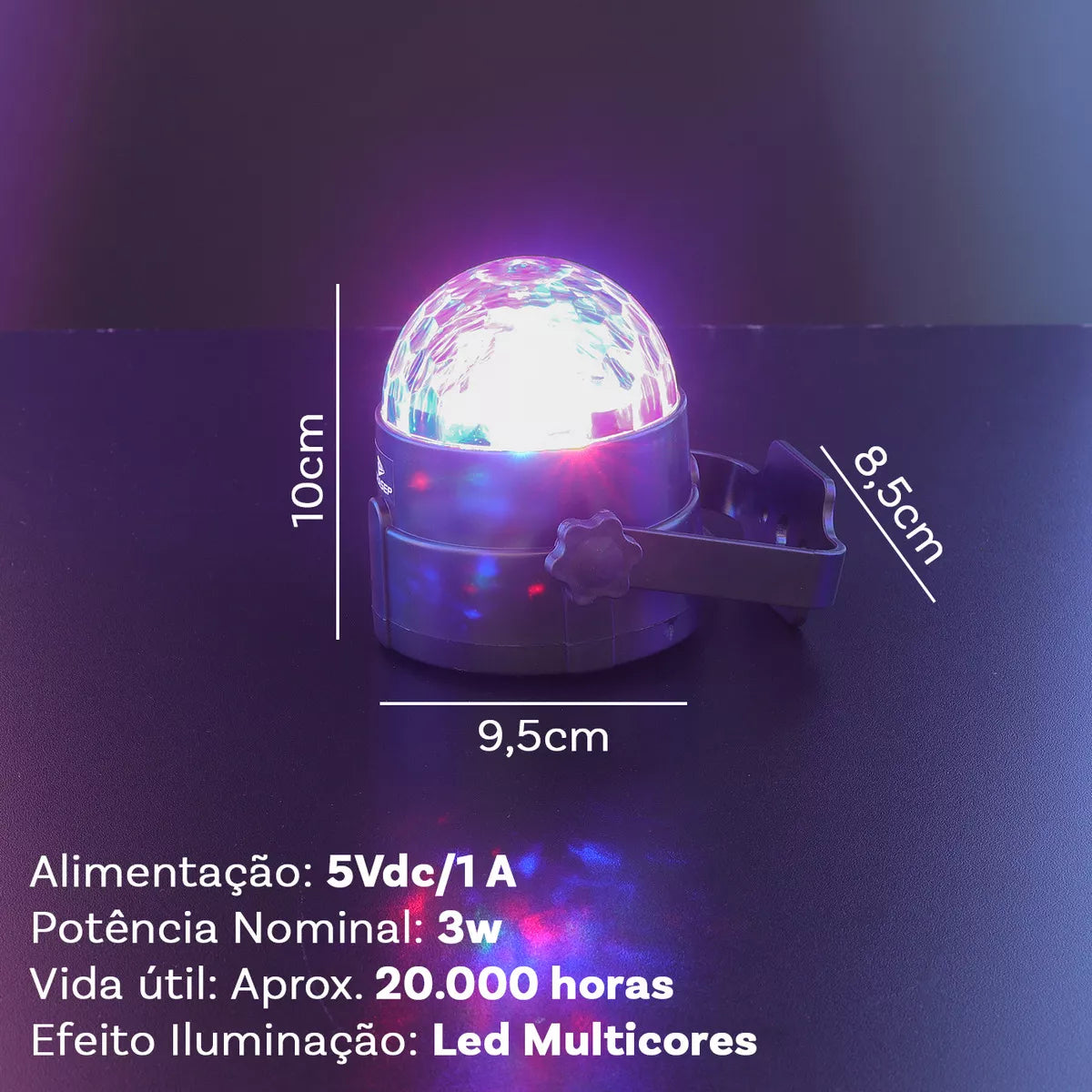 Mini Globo Bola Magica Jogo De Luz LED RGB Iluminação Para Festa Alimentação USB 5v
