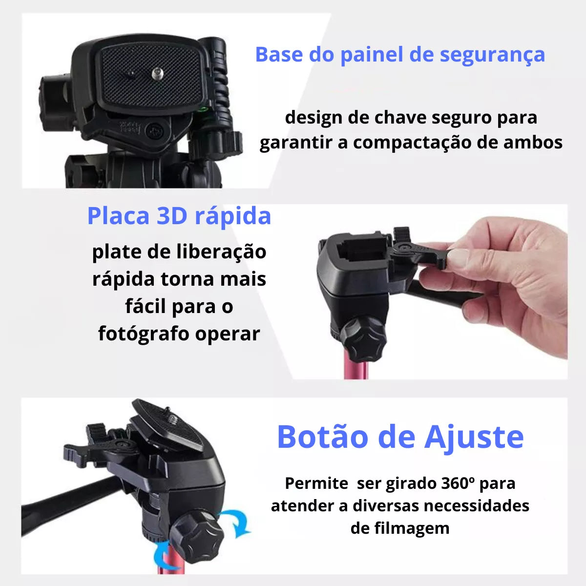 Tripe Profissional 206cm Câmera Suporte Celular Bolsa
