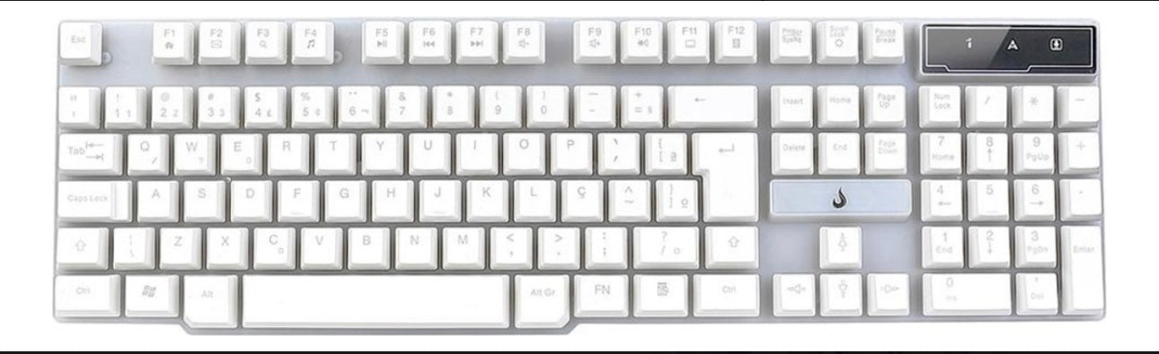 Teclado Gamer Semi Mecânico Rise Mode G1 Full, USB, Branco - RM-TG-01-FW