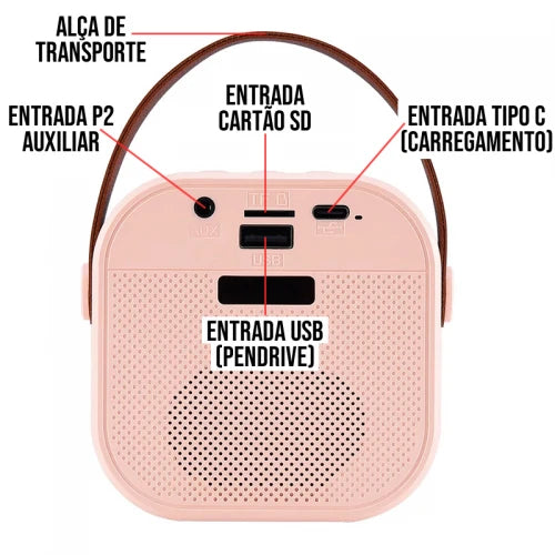 Mini Caixa de Som 20W Com Microfone Sem fio Alterador de Voz KA-8072