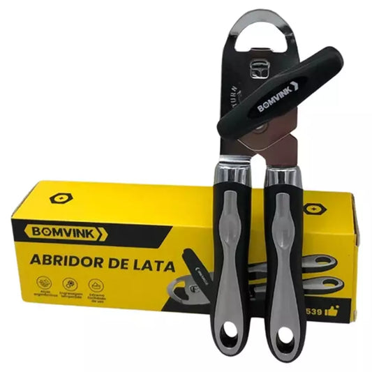 Abridor de Latas Profissional com Cortador de Aço Inox e Cabo Antiderrapante Bomvink