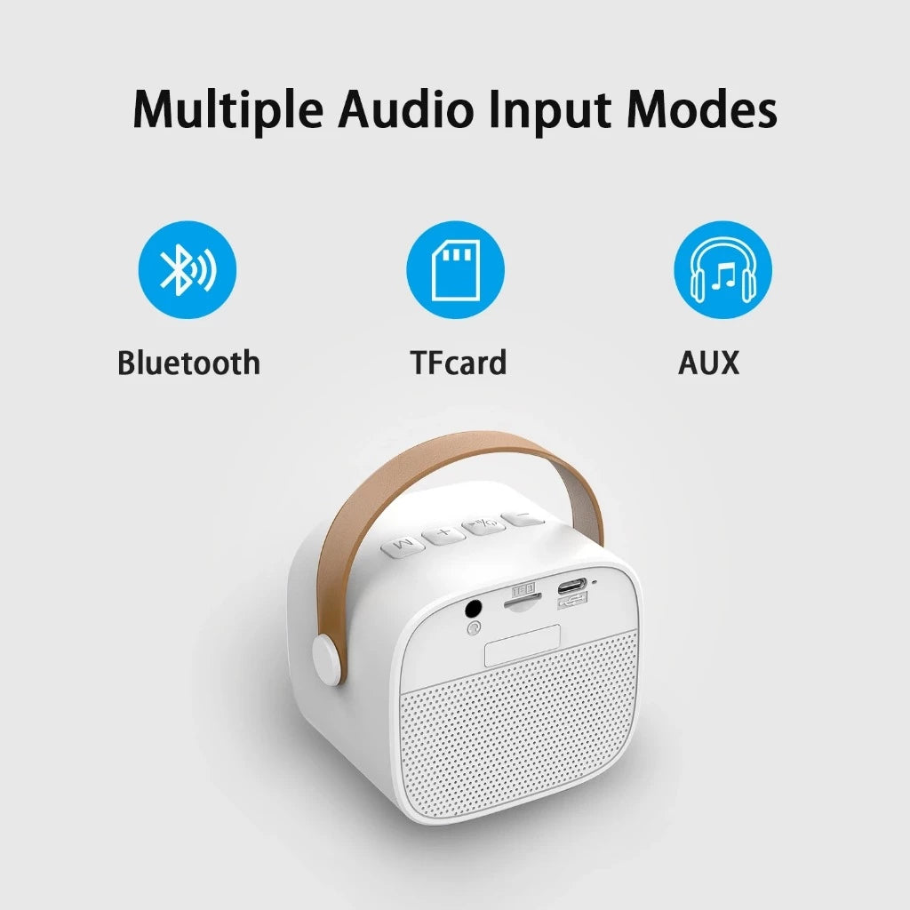 Caixa De Som Bluetooth Com Microfone Karaokê Kapbom Ka 8787 Cor Branco 110v/220v