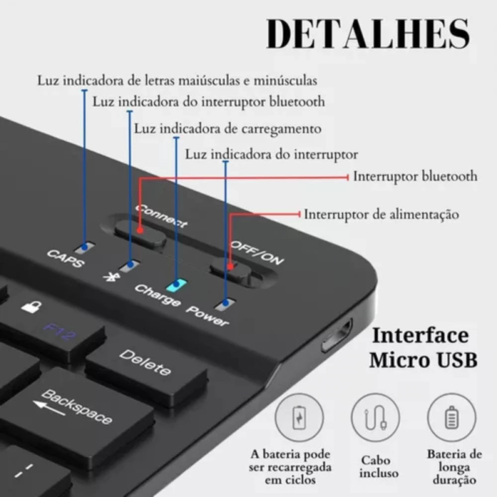 Teclado Bluetooth Inteligente TOUCH Portátil Tablet Celular Notebook Computador Altomex AL-313