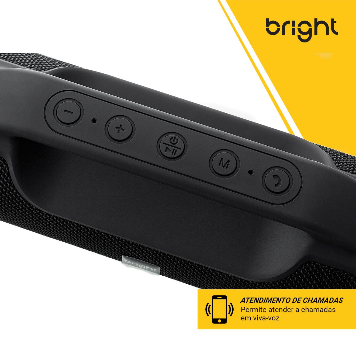 Caixa de Som Bluetooth Bright C03, Pen Drive, Micro SD, 10W, Preto