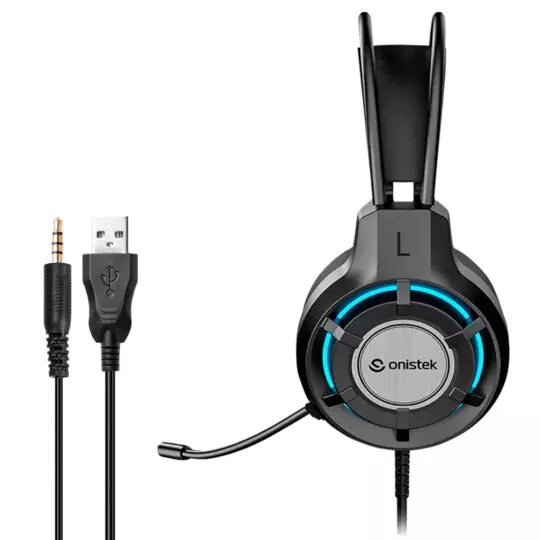 HEADSET GAMER COM FIO P2/USB ONISTEK COM LED FN637