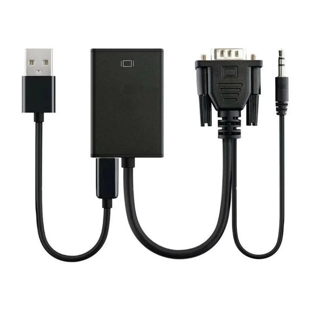 Cabo Convesor VGA Para HDMI Exbom Cc-vha30 03216 Com Áudio E Vídeo Full HD