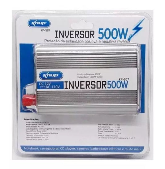 Inversor Veicular de Energia Com Usb 500w De 12v Para 110v Knup KP-507