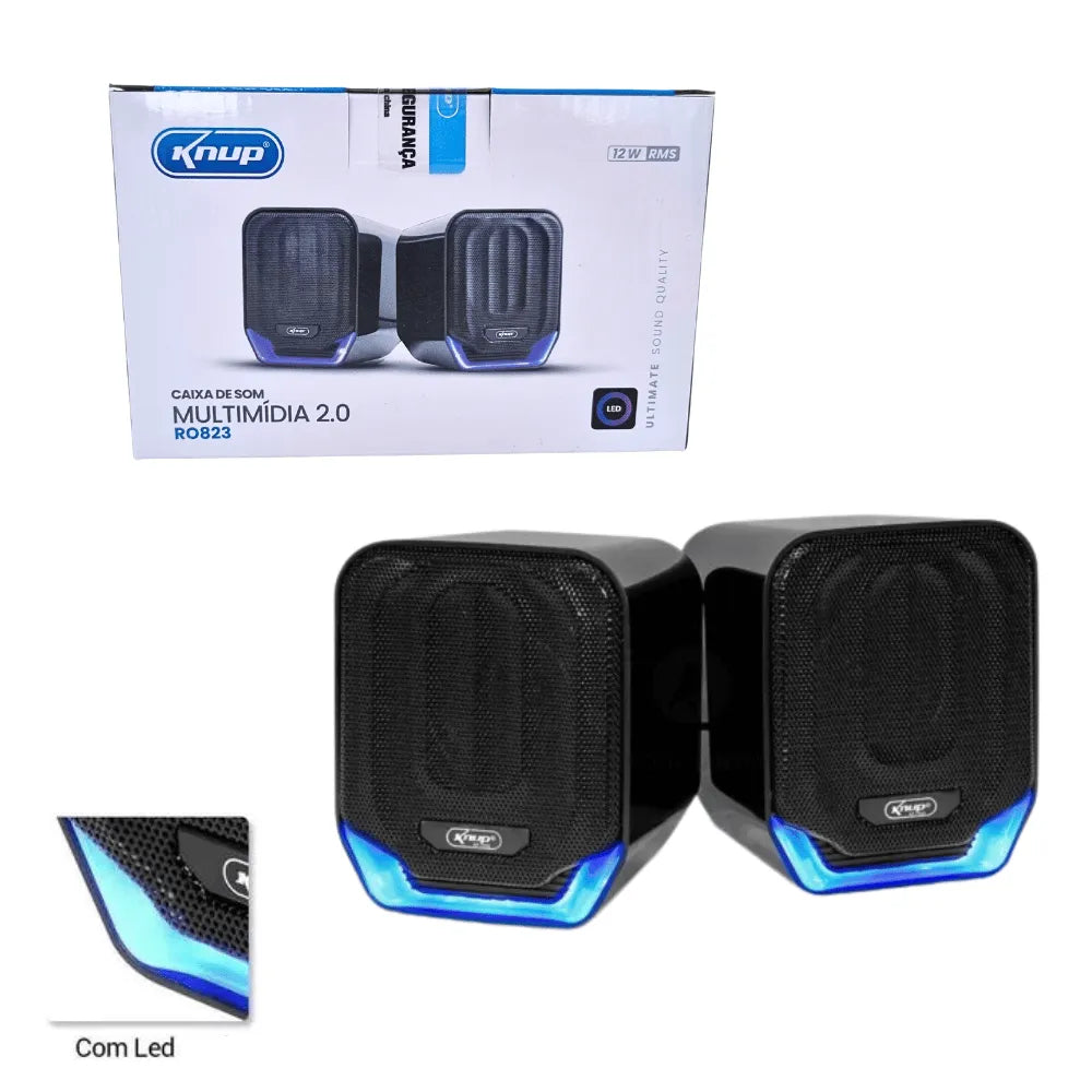 Caixa De Som Gamer Para Pc Notebook Tv Led 12W Ro823
