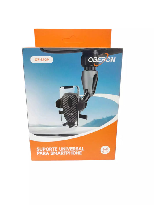 Suporte Universal Veicular Retrovisor Mesa Celular Smartphone 360 Clip OR SP29