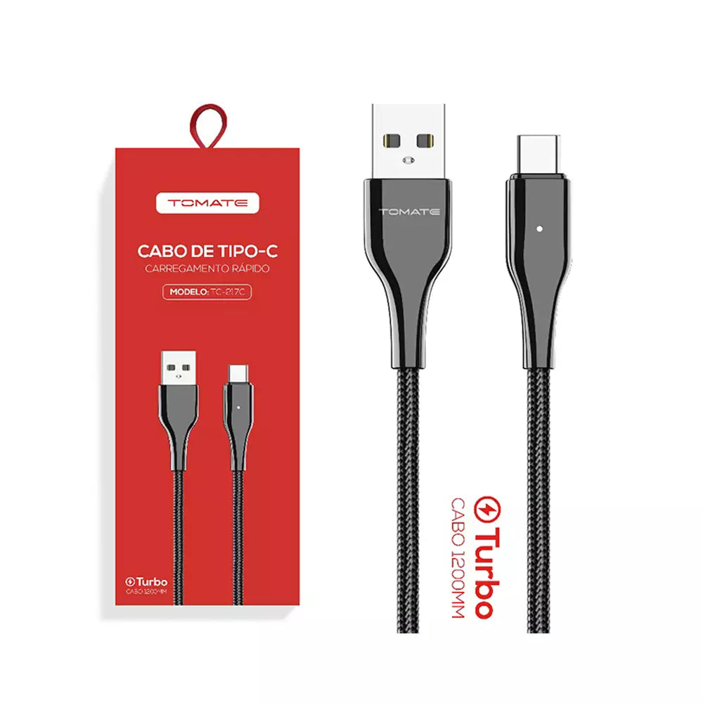 CABO TIPO C TOMATE PONTA DE FERRO 1.20CM TC217C