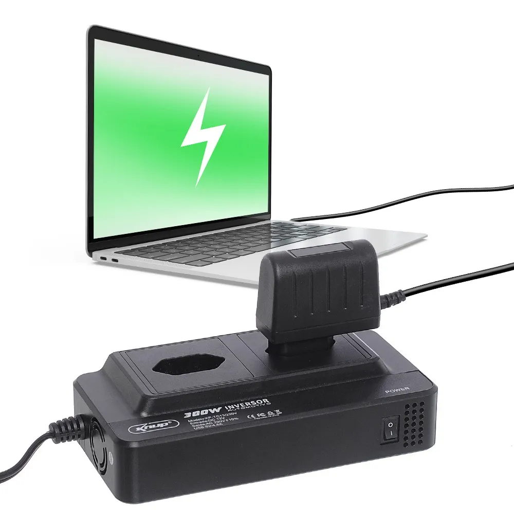 INVERSOR AUTOMOTIVO DE 12V PARA 220V 300W COM 4 PORTAS USB KNUP KP TC13