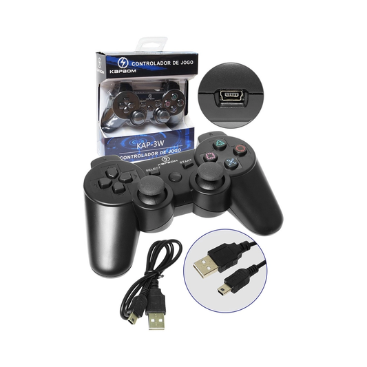Controle Ps3 Playstation Sem Fio Wireless + Cabo Carregador