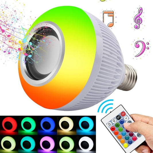 Lampada Bluetooth De Led Caixa De Som com Controle Rgb 12W