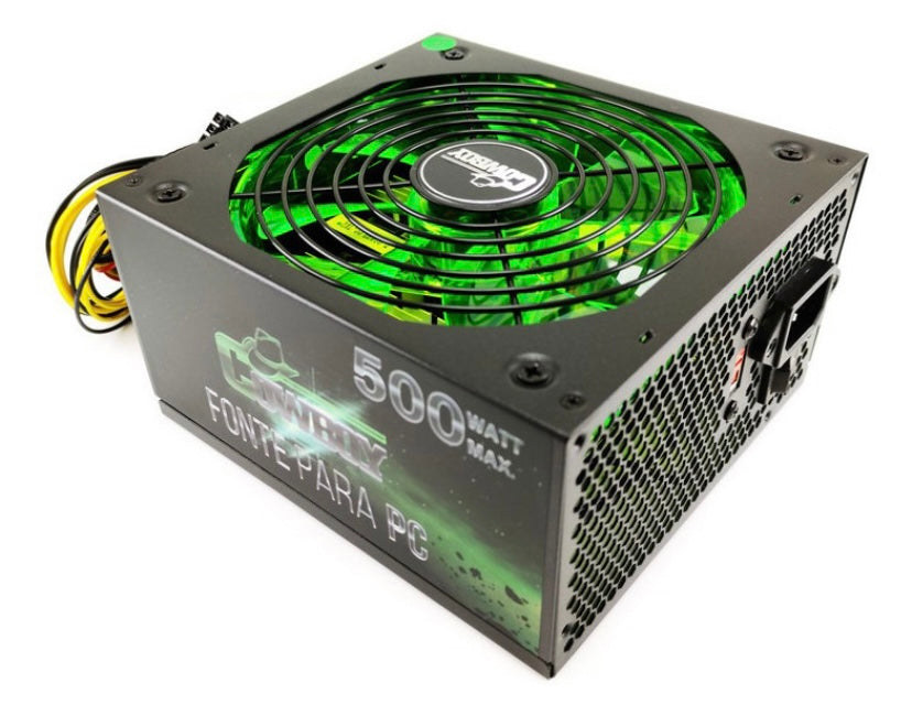 Fonte Atx 500w Reais Gamer Silenciosa Para Pc Bivolt 24pinos kp534