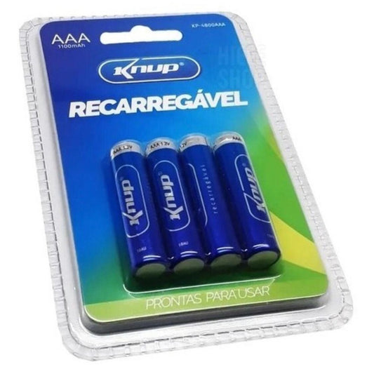 Pilha Recarregável Aaa 1100mah C/4 Kp-4800 Aaa