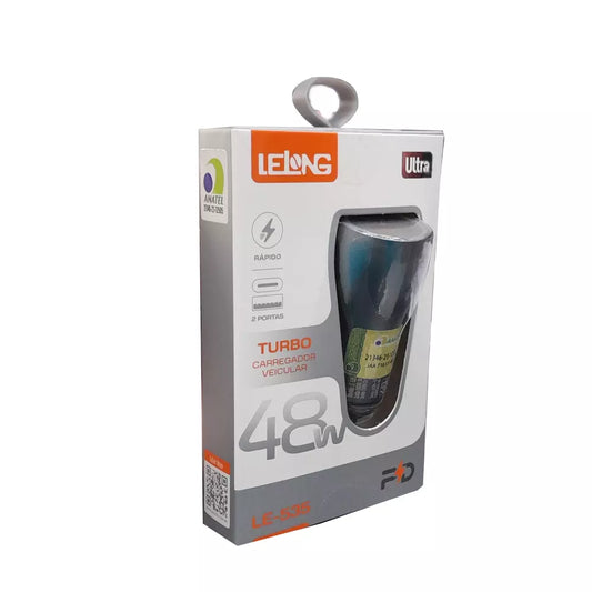 TOMADA VEICULAR TURBO 48W PD/USB 18+30W LELONG LE535