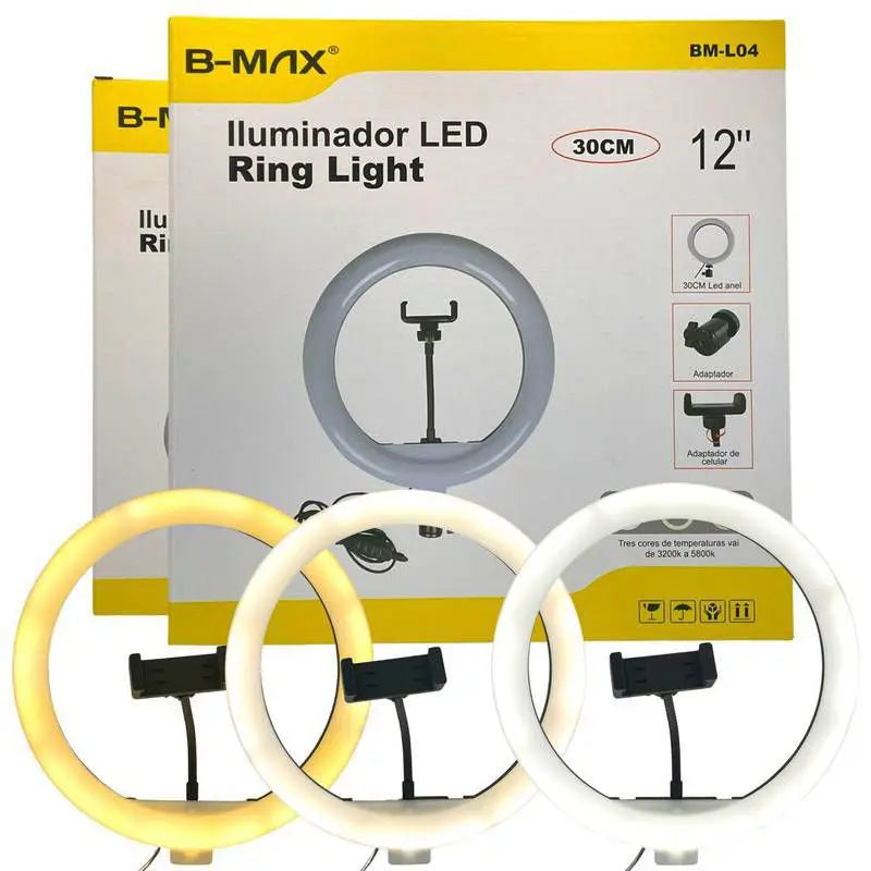 Iluminação Led Ring Light 12 Polegadas Com Tripé 2 metros