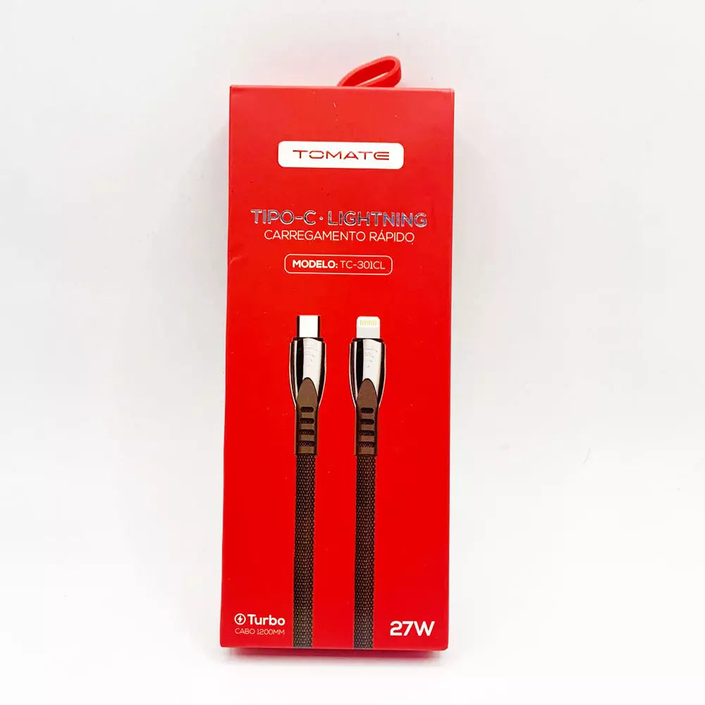 CABO IPHONE TIPO C TOMATE PONTA DE FERRO 27W 1.20CM TC301CL