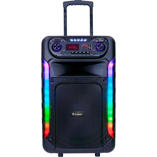 Caixa de Som Bluetooth 15" LED PowerX 1200w RMS Bivolt Sumay Sm-Cap37