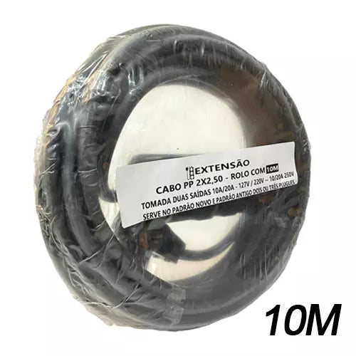 EXTENSÃO CABO PP 2X2,50 20A - DRAP 10 METROS