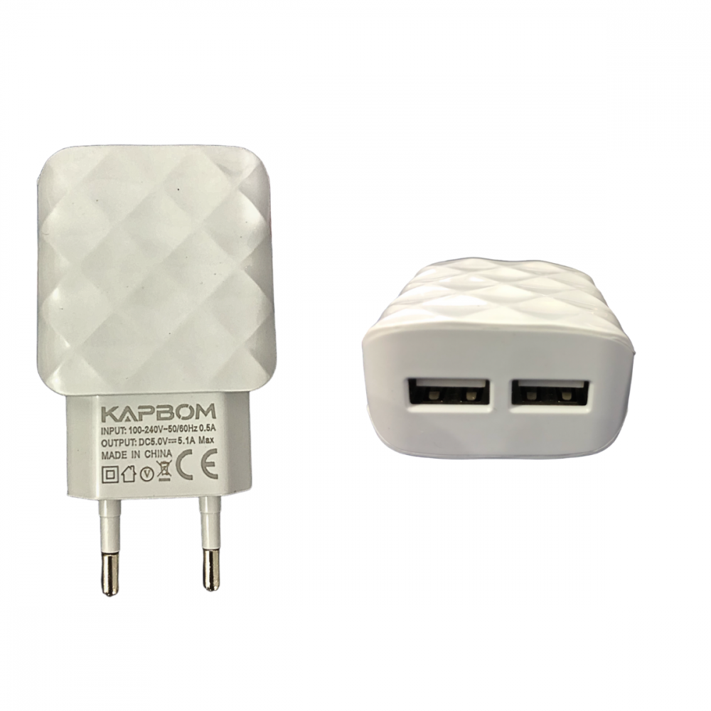 Carregador Tipo C Fonte Turbo Fast 5.1 A Saída Dupla Usb Rápido