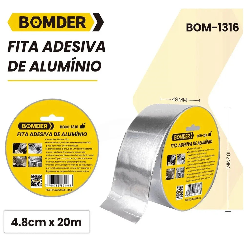 FITA ADESIVA DE ALUMINIO IMPERMEÁVEL BOMVINK BOM1316