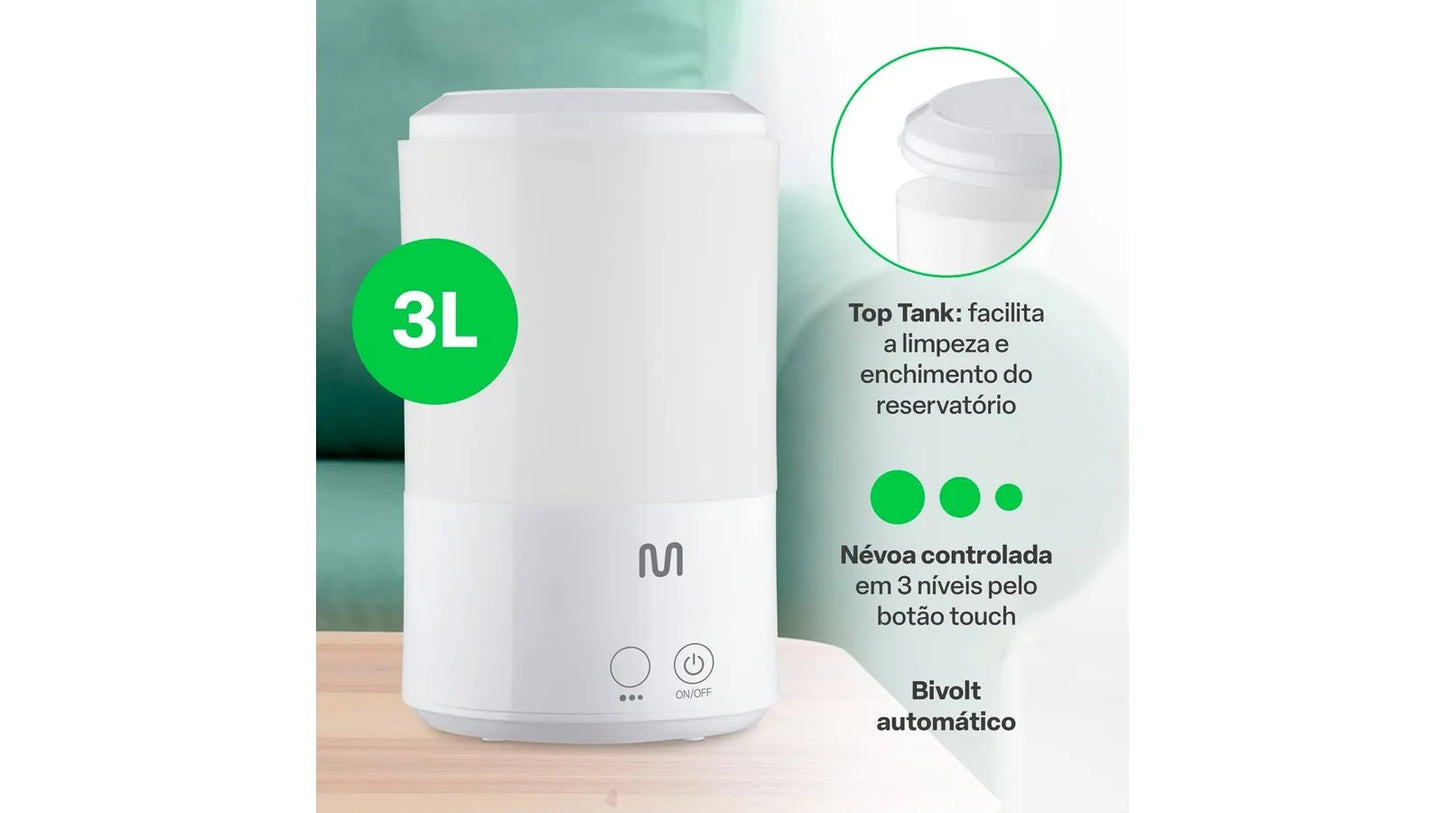 Umidificador e Aromatizador de Ar Multilaser Pure Air 3L