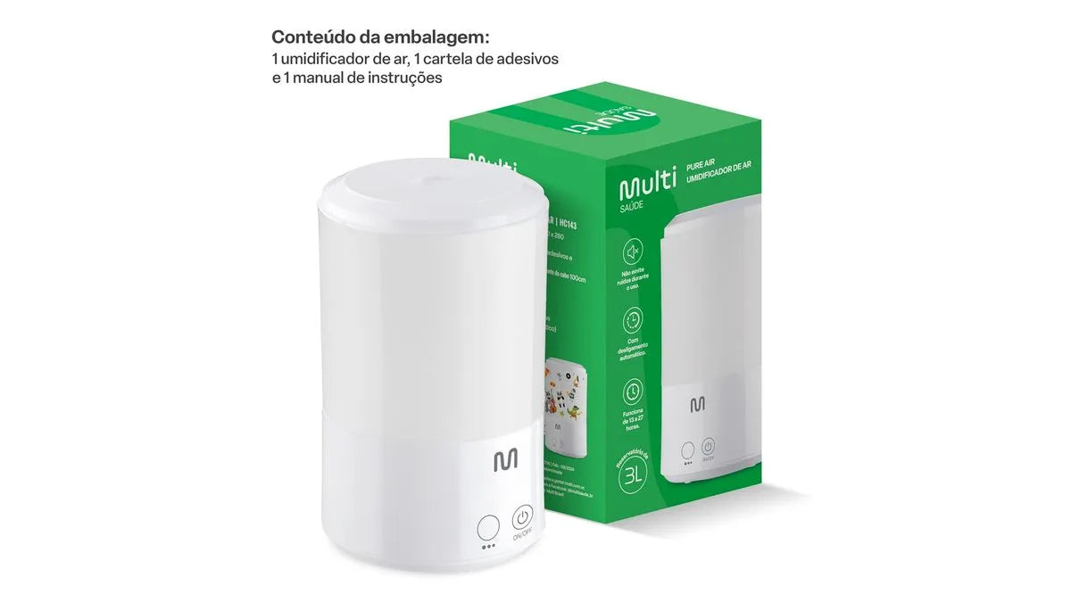 Umidificador e Aromatizador de Ar Multilaser Pure Air 3L