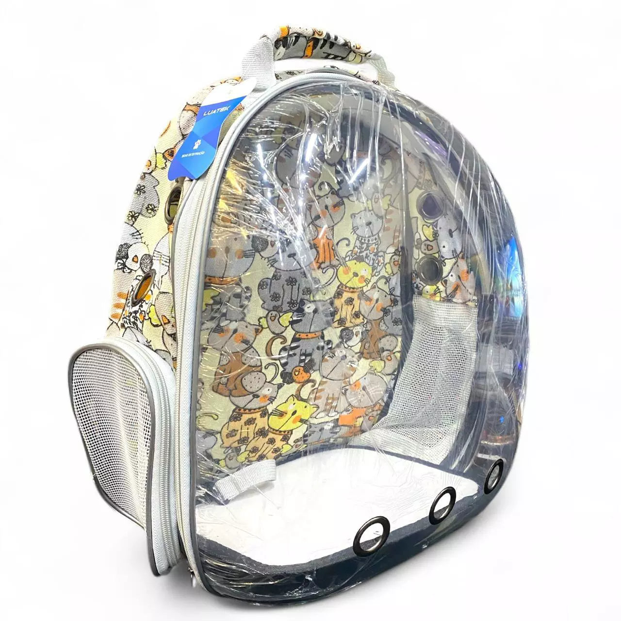 Mochila Transparente para Animais de Estimação Conforto, Segurança e Estilo LCW-BBS13 AMARELO