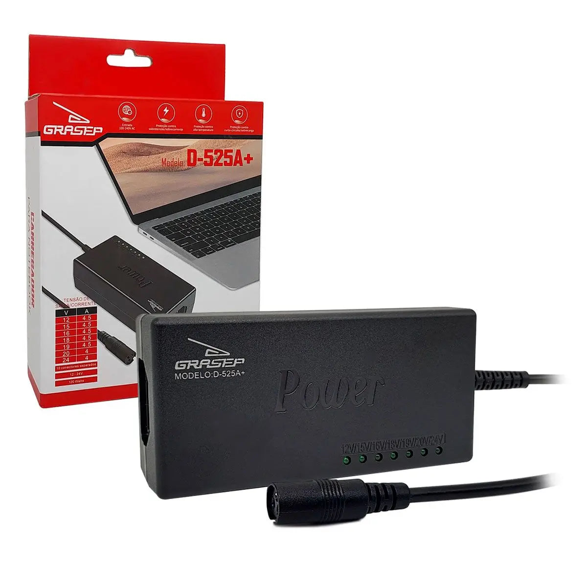 Fonte Universal para Notebook 10 Plugs Diferentes - D525